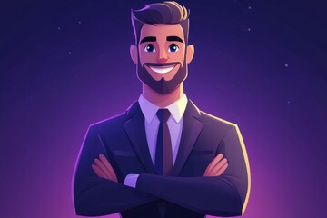 high quality visual of happy super hero businessman