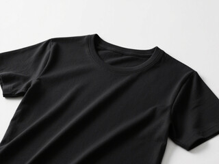  Black stylish tshirt on a light background 