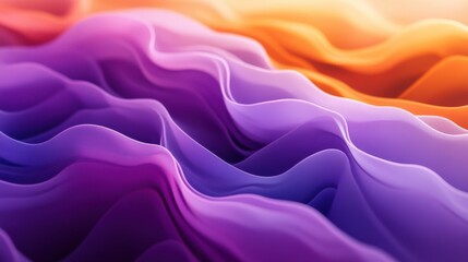 Obraz premium Ultra-realistic close-up of a blurred gradient background blending purple and orange hues, with a smooth, seamless transition between the colors, creating an abstract yet calming visual effect.