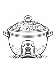 Rice Cooker Line Art Home Illustration.eps