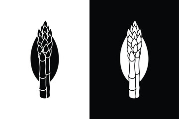 Flat Asparagus Icon. Bold Silhouette for Web and Graphic Design