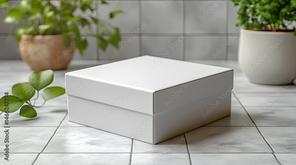 Poster a transparent background with a blank box for product display and packing