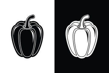 Bold Bell Pepper Icon. Clean Vegetable Silhouette for Designers