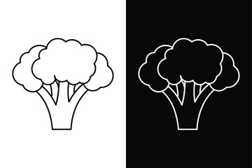 Broccoli Outline Vector. Stylish Icon for Websites and Applications