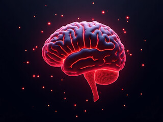 Exploring neural connections brain visualization digital art abstract dark background conceptual