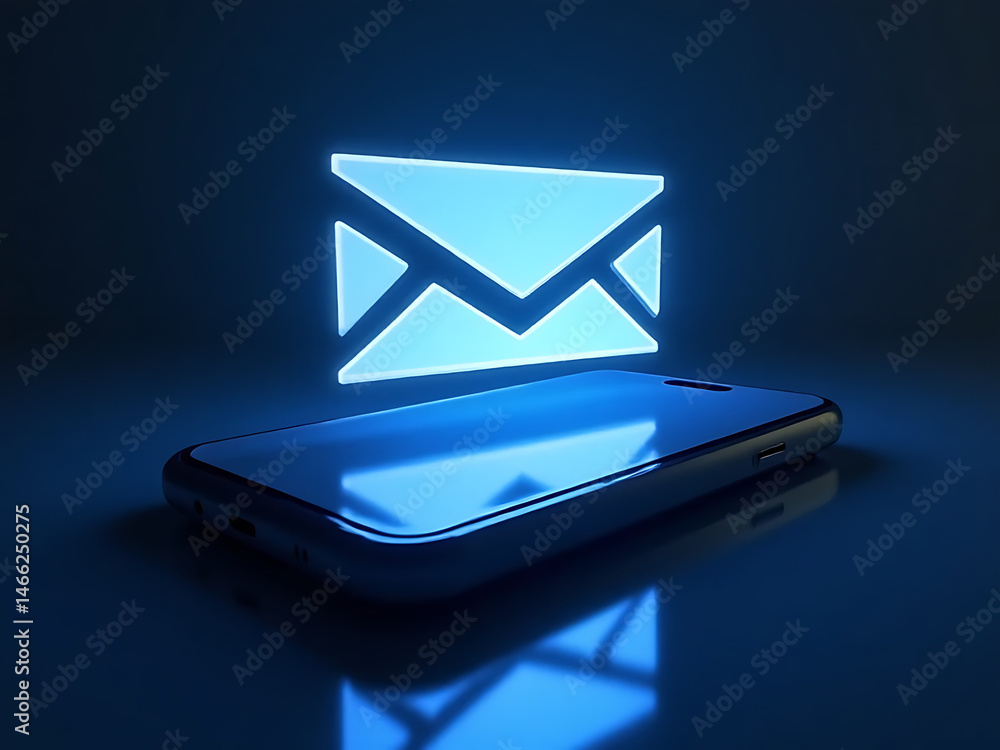 Aufkleber sending messages via smartphone digital communication email icon modern technology close-up view