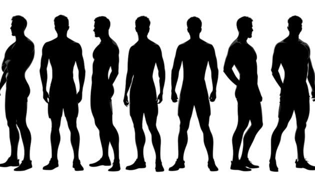 silhouette of a man on transparent background, silhouette of a man in white background,  Fashion, Fitness, and Anatomy Clip Art Collection,  Full Body Vector Illustrations in Various Poses
