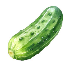 Watercolor style pickle isolated on transparent background