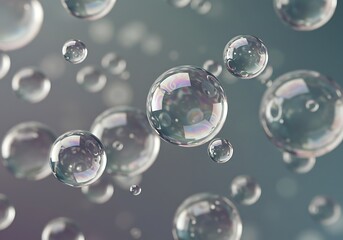 Floating Soap Bubbles, Abstract Background