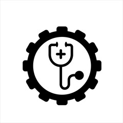 Vector solid black icon for Medical management