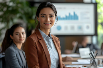 Confident women teamwork portrait partnership collaboration