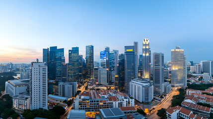 Singapore Skyline at Dawn