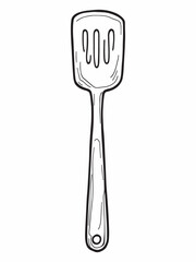 Spatula line art elegant shape for modern prints.eps