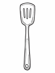 Spatula line art kitchen tool in clean style.eps