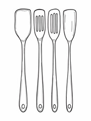 spatula line art simple and elegant design illustration.eps