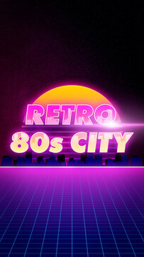 Vertical Retro 80s City Title