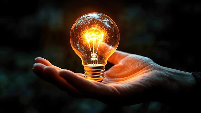 Illumination: A Glowing Idea Held in the Palm of a Hand