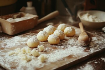detailed image of homemade delicious doughnuts for dessert
