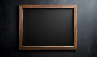 Empty Blackboard in Wooden Frame: The image showcases a classic blackboard within a rustic wooden frame, the chalkboard offering a versatile canvas for messages or announcements.