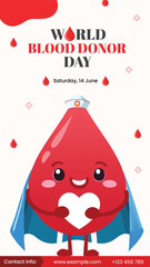 Blood Donation Day Story Banner Template Design Vector