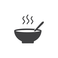 bowl with spoon and steam icon