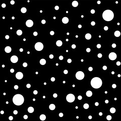 White circle on black seamless pattern