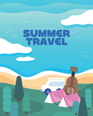 다양한 여름 여행 배경 일러스트 02
