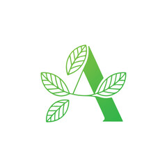 Letter A leaf logo