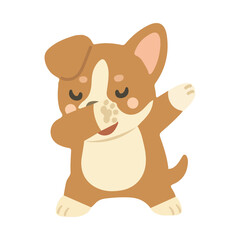 Cute Dog Dab Pose Clipart