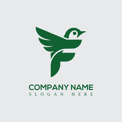 Fototapeta premium Letter F Bird logo design 