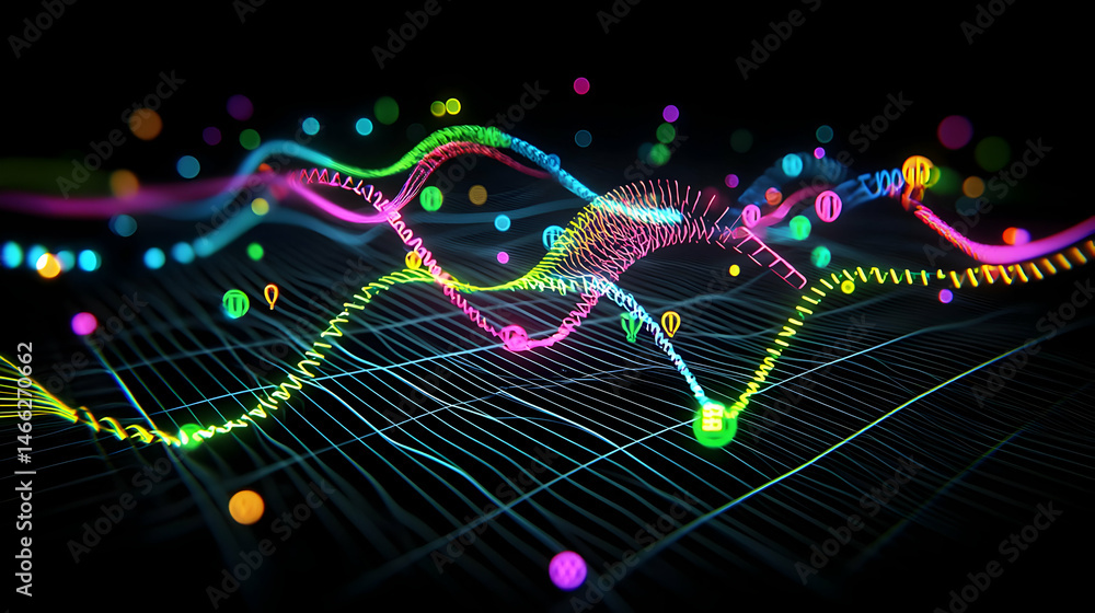 Poster abstract data visualization graphic design