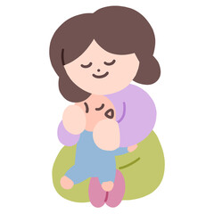 Mother Hugging Baby with Love