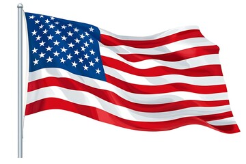 flag of united states, waving American flag is depicted