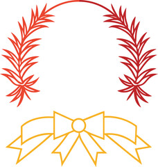 Obraz premium Vector illustration of a red ribbon with bow, a festive floral design element for celebration