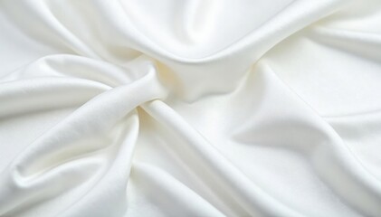 Obraz premium Silky white fabric, soft folds, luxurious feel, ripple, material