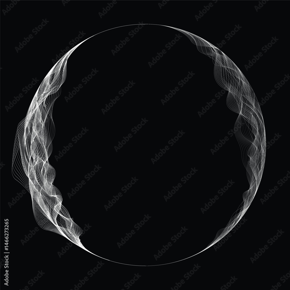 Fototapete lines in circle form . rotate rounded shape vector illustration .rotating circles form a ring.rotati