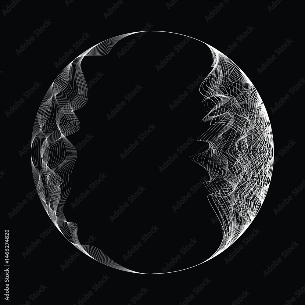 Fototapete lines in circle form . rotate rounded shape vector illustration .rotating circles form a ring.rotati