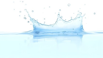 Water splash crown with ripples on the surface