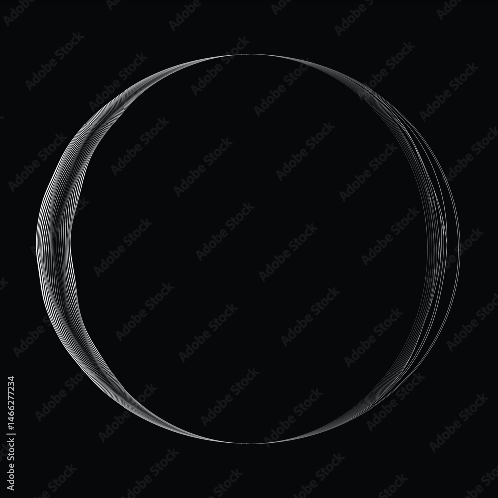 Fototapete lines in circle form . rotate rounded shape vector illustration .rotating circles form a ring.rotati