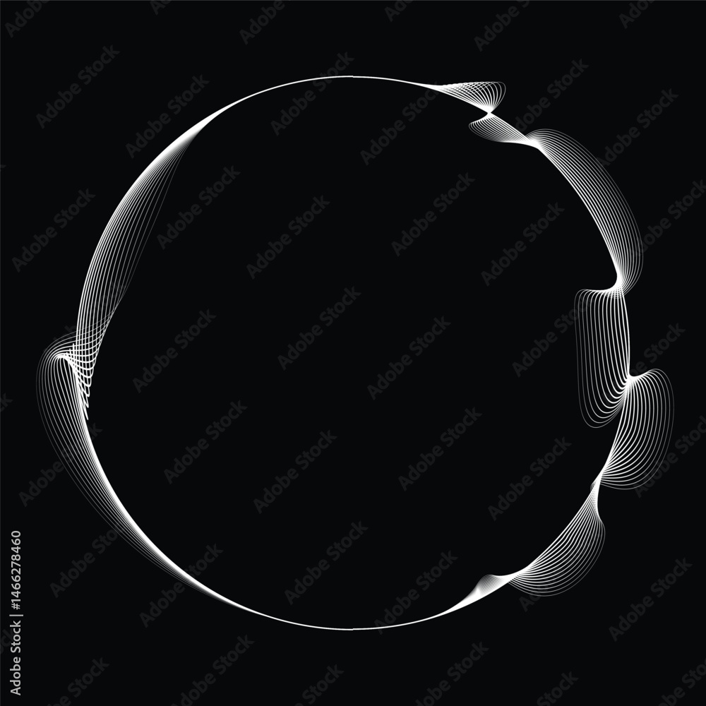 Fototapete lines in circle form . rotate rounded shape vector illustration .rotating circles form a ring.rotati