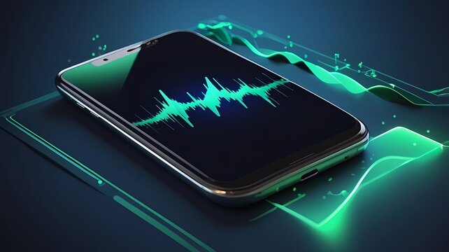 Smartphone Audio Waveform Display on Screen
