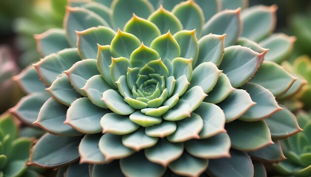 A stunning macro shot reveals the delicate symmetry of a vibrant green succulent plant. - Powered by Adobe