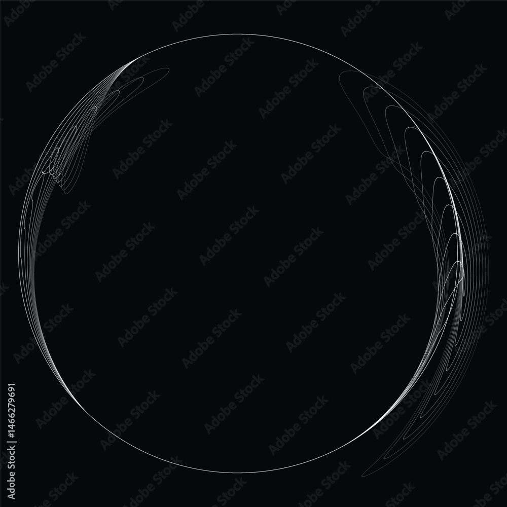 Fototapete lines in circle form . rotate rounded shape vector illustration .rotating circles form a ring.rotati