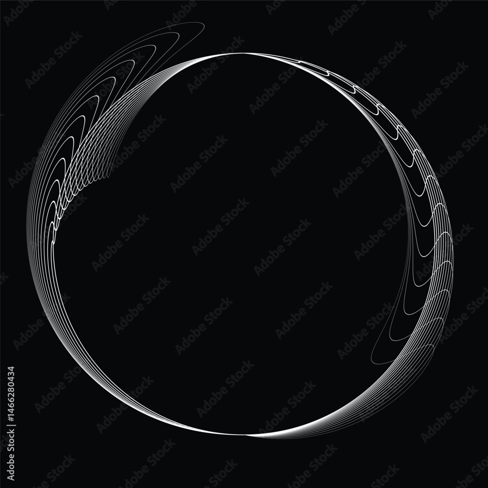 Fototapete lines in circle form . rotate rounded shape vector illustration .rotating circles form a ring.rotati