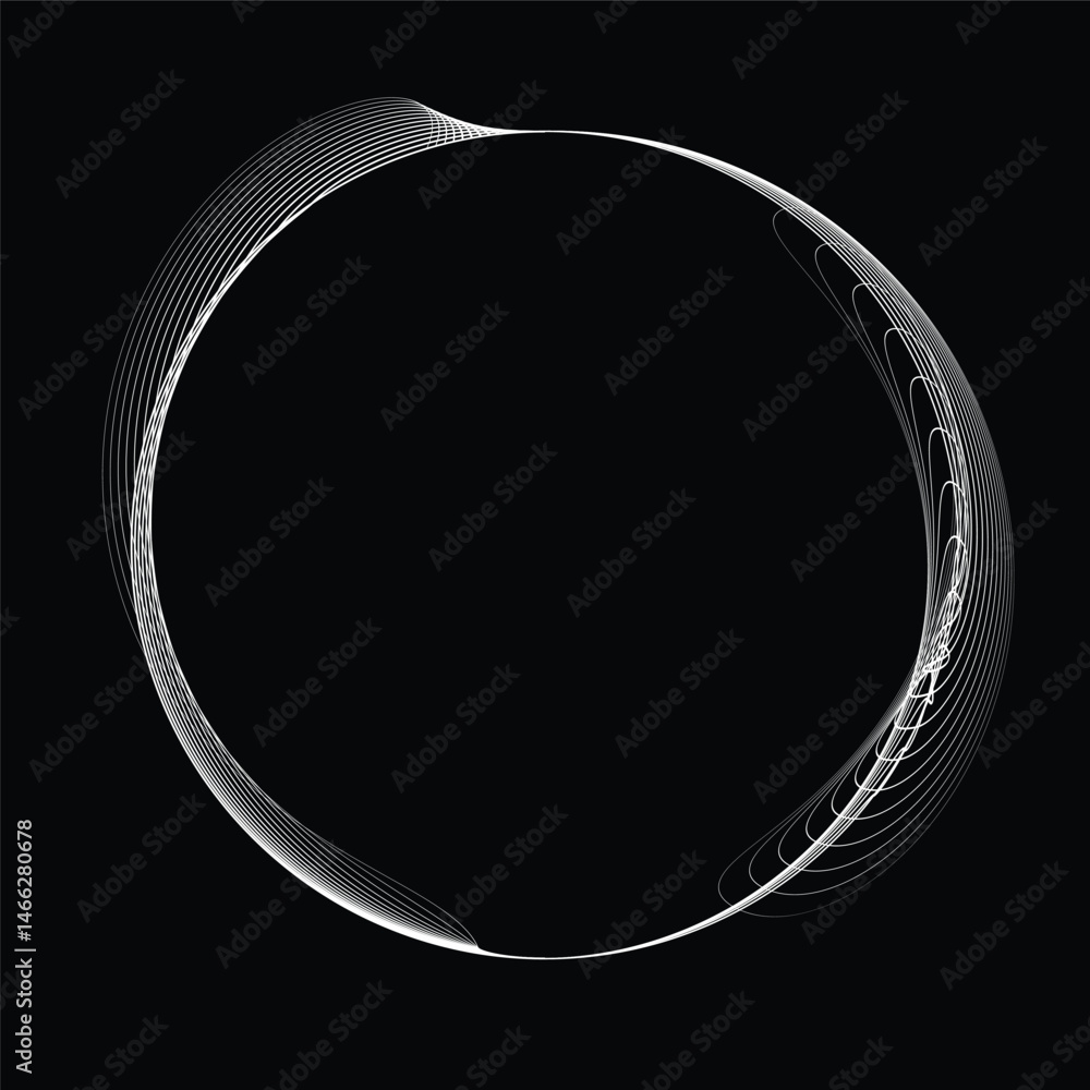 Fototapete lines in circle form . rotate rounded shape vector illustration .rotating circles form a ring.rotati