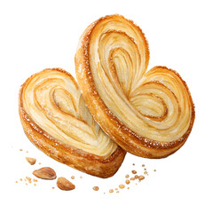 Fototapeta premium Watercolor Palmier dessert illustration isolated on transparent background