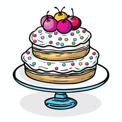 A cute of Glittered cake decoration vector illustration
