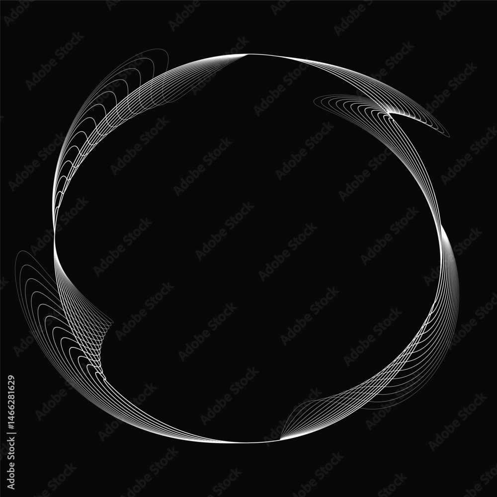 Fototapete lines in circle form . rotate rounded shape vector illustration .rotating circles form a ring.rotati