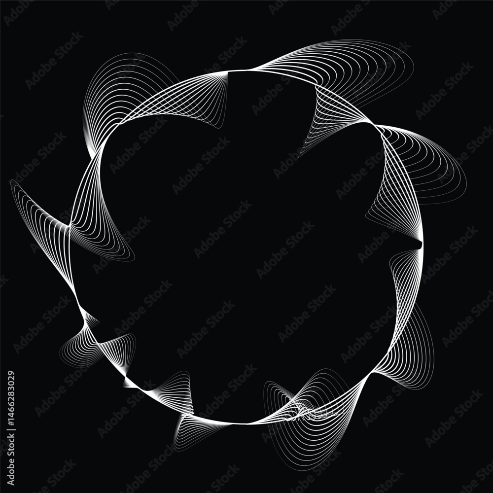 Fototapete lines in circle form . rotate rounded shape vector illustration .rotating circles form a ring.rotati
