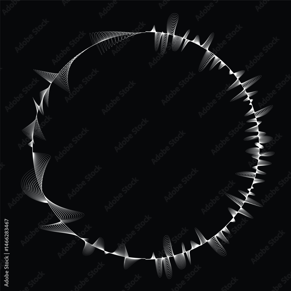 Leinwandbilder lines in circle form . rotate rounded shape vector illustration .rotating circles form a ring.rotati
